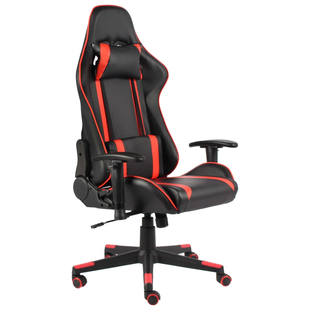 vidaXL Cadeira de gaming giratória PVC vermelho