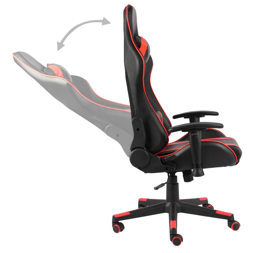 vidaXL Cadeira de gaming giratória PVC vermelho