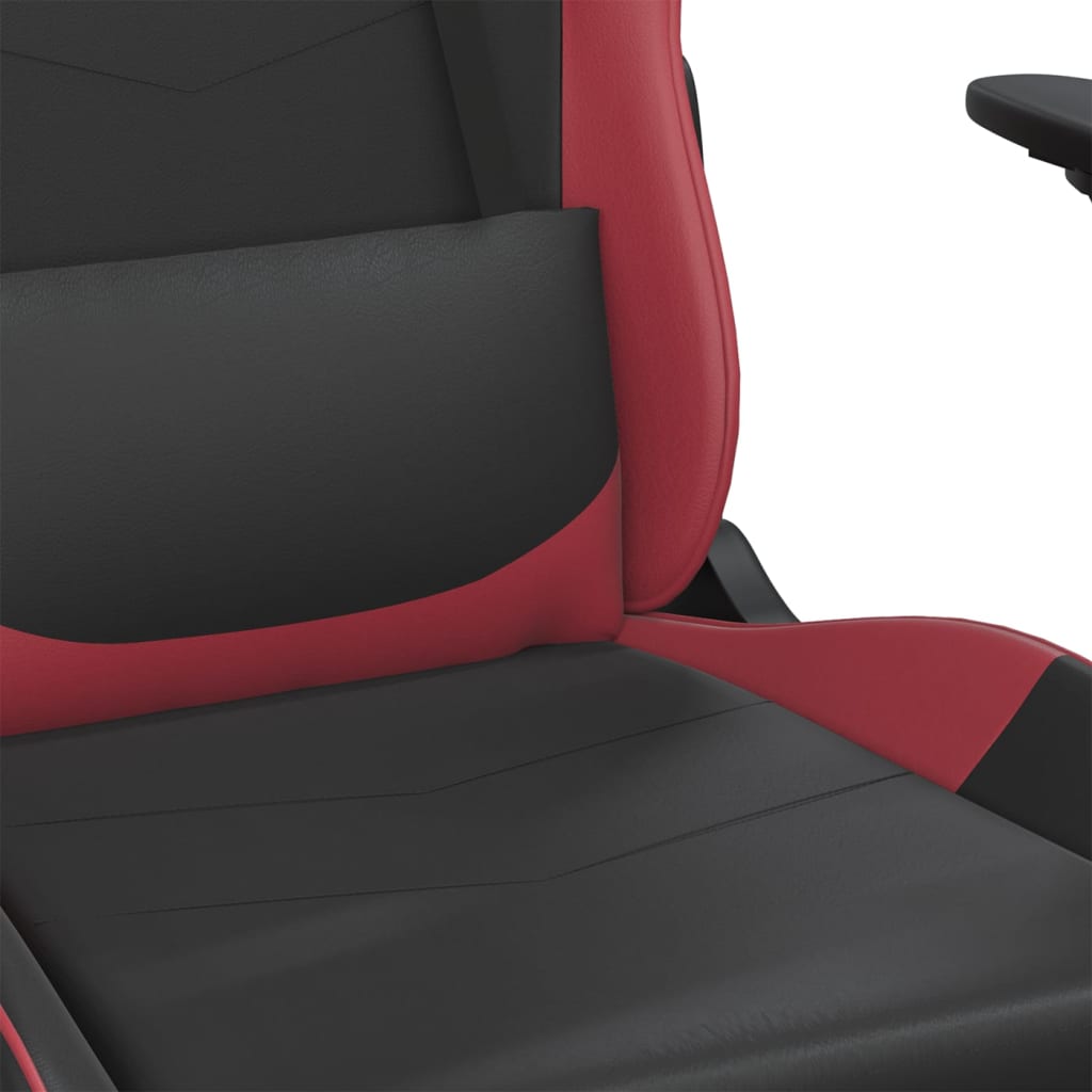 vidaXL Cadeira gaming couro artificial preto e vermelho tinto