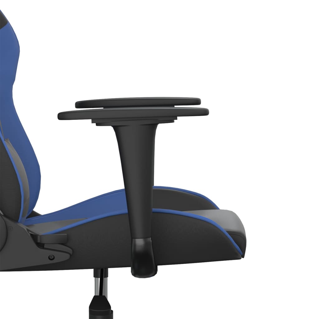 vidaXL Cadeira de gaming couro artificial preto e azul