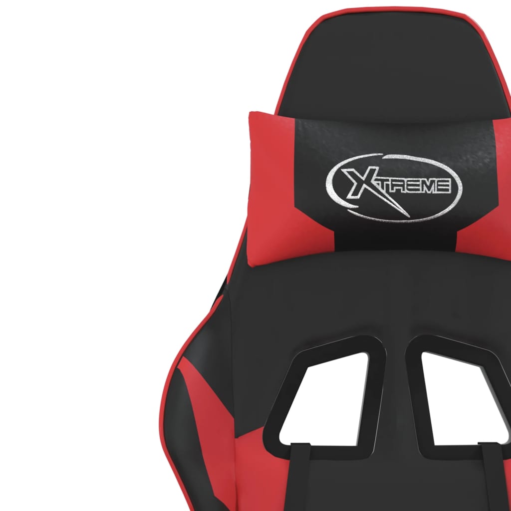 vidaXL Cadeira gaming couro artificial preto e vermelho