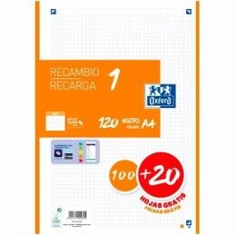 Oxford|Folhas de quadrícula Oxford Classic Laranja A4 120 Folhas Recarga (13 Unidades)
