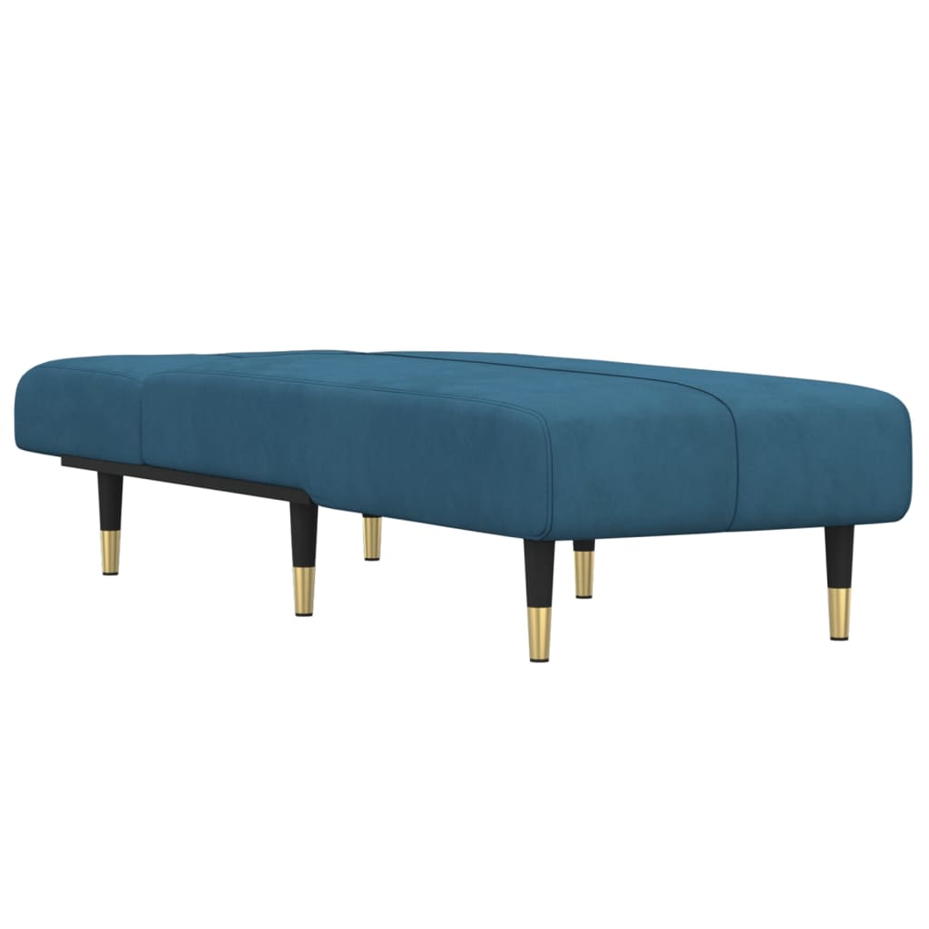 vidaXL Chaise longue veludo azul