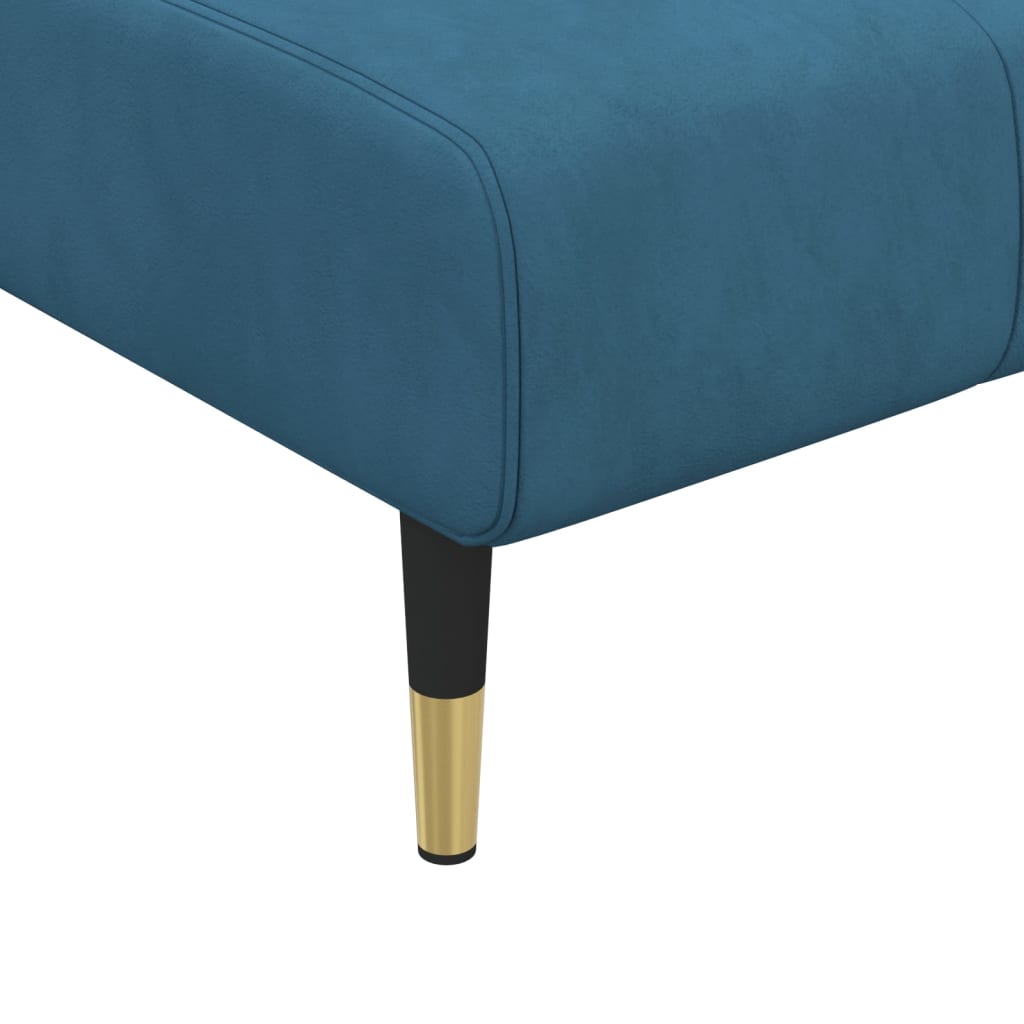 vidaXL Chaise longue veludo azul