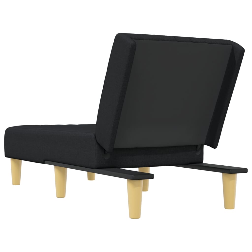 vidaXL Chaise longue tecido preto