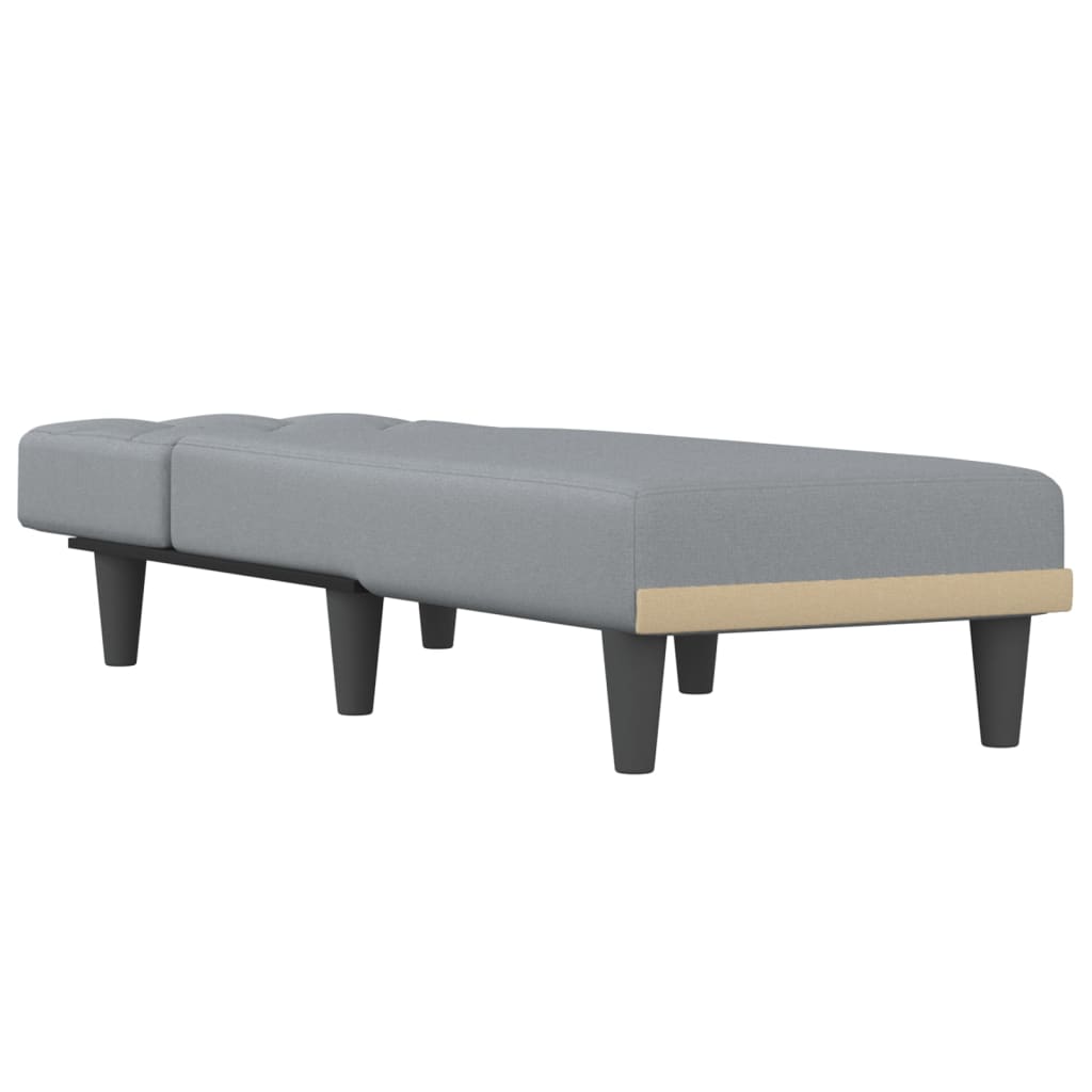 vidaXL Chaise longue tecido cinzento-claro