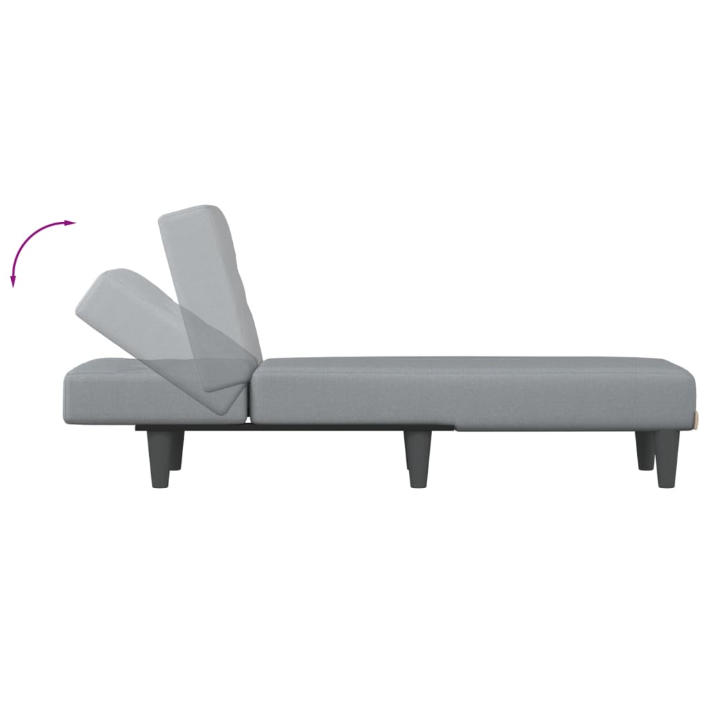 vidaXL Chaise longue tecido cinzento-claro