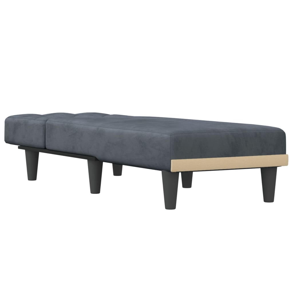 vidaXL Chaise longue veludo cinzento-escuro