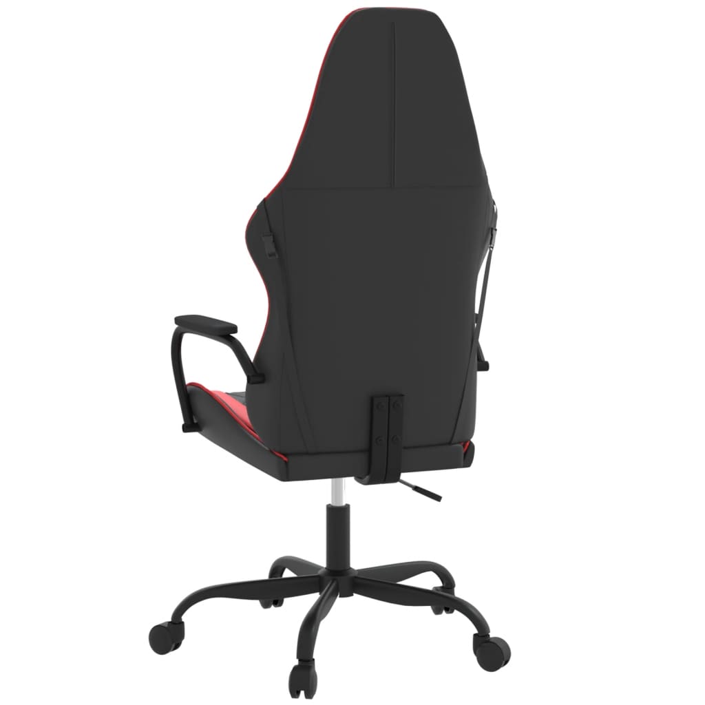 vidaXL Cadeira gaming massagens couro artificial preto e vermelho