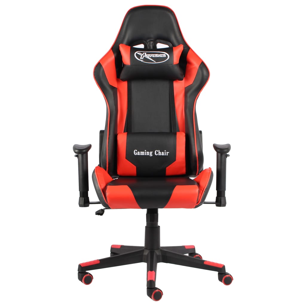 vidaXL Cadeira de gaming giratória PVC vermelho