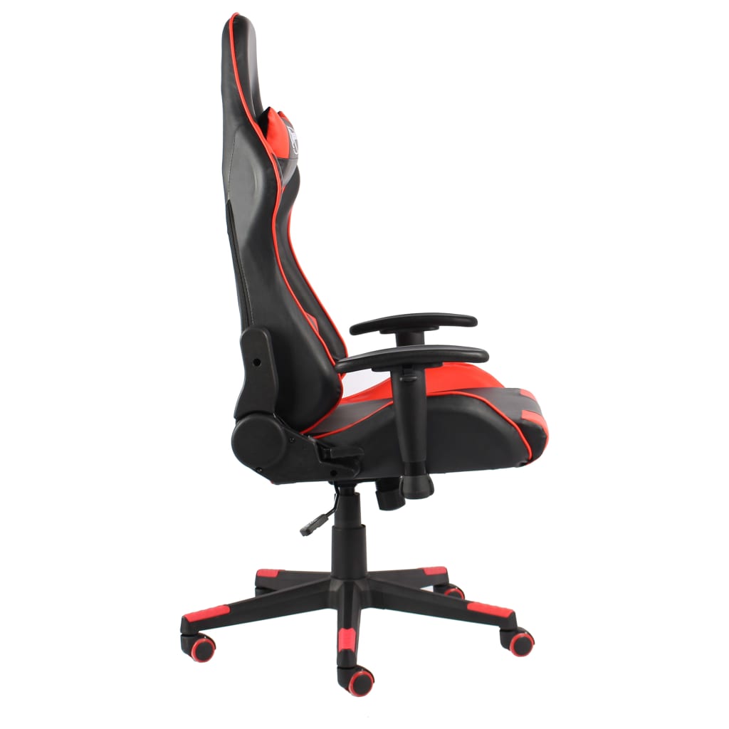 vidaXL Cadeira de gaming giratória PVC vermelho