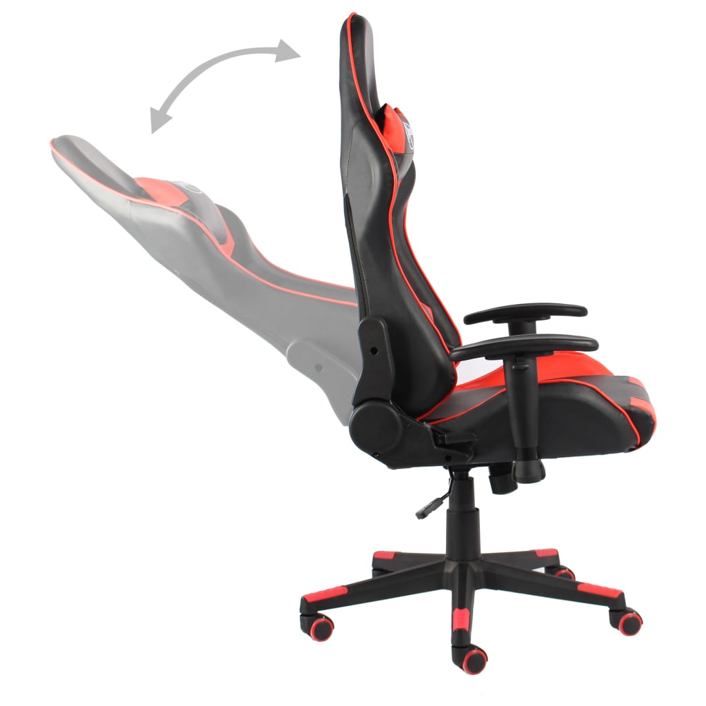 vidaXL Cadeira de gaming giratória PVC vermelho