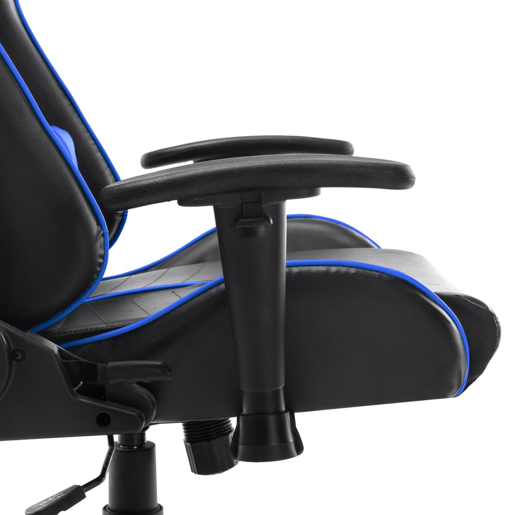 vidaXL Cadeira de gaming couro artificial preto e azul