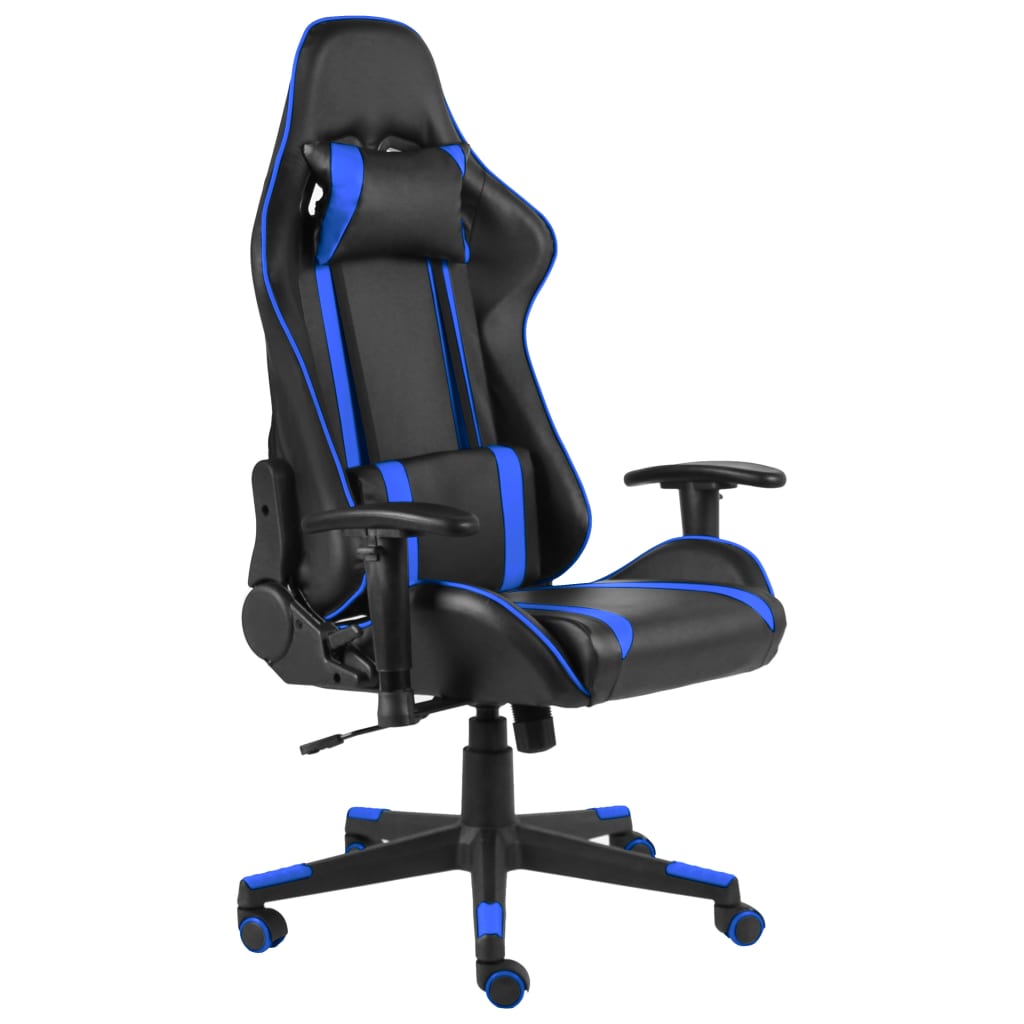 vidaXL Cadeira de gaming giratória PVC azul