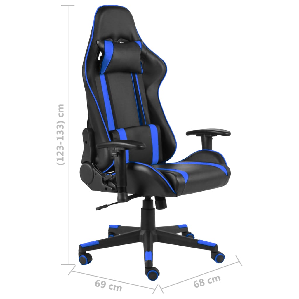 vidaXL Cadeira de gaming giratória PVC azul