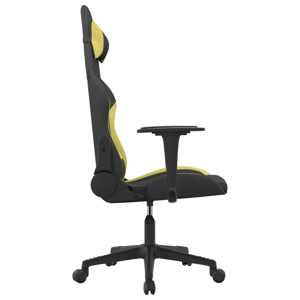 vidaXL Cadeira gaming de massagens tecido preto e verde-claro