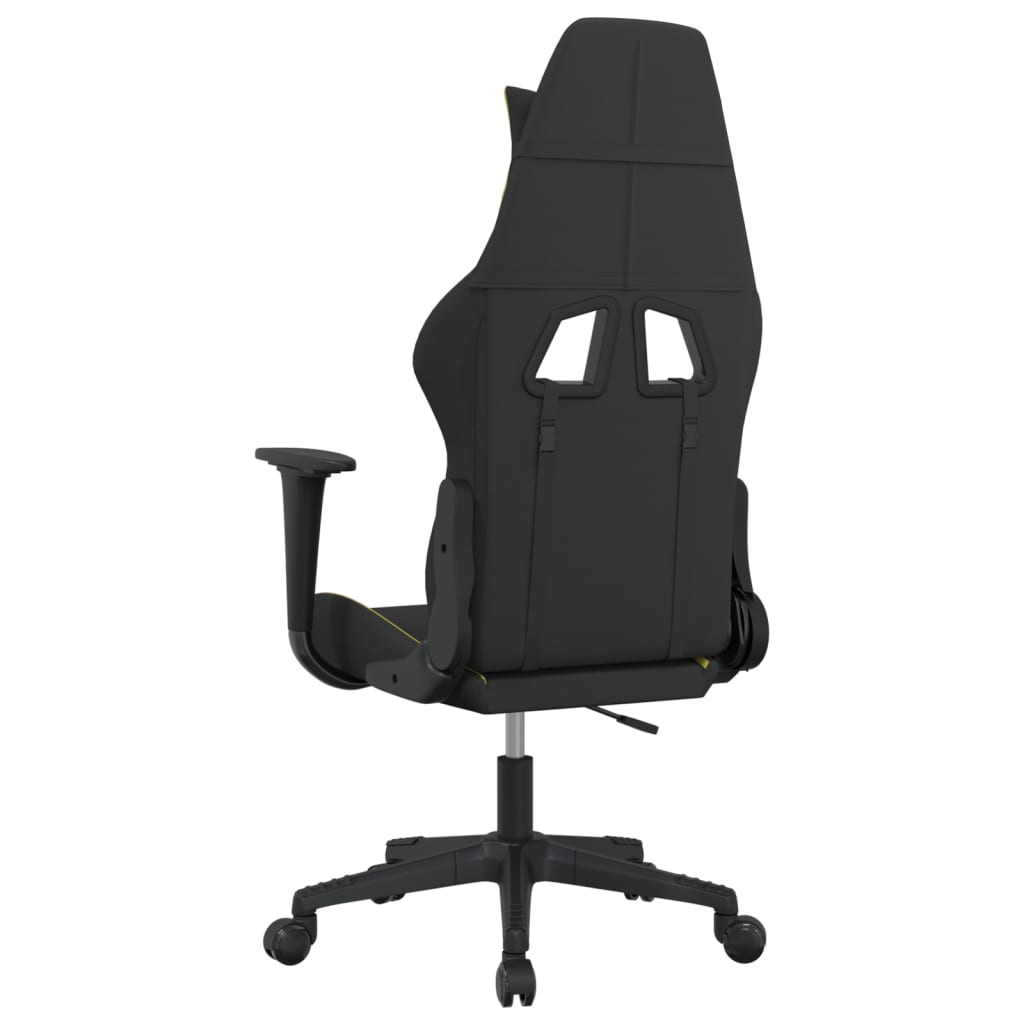 vidaXL Cadeira gaming de massagens tecido preto e verde-claro