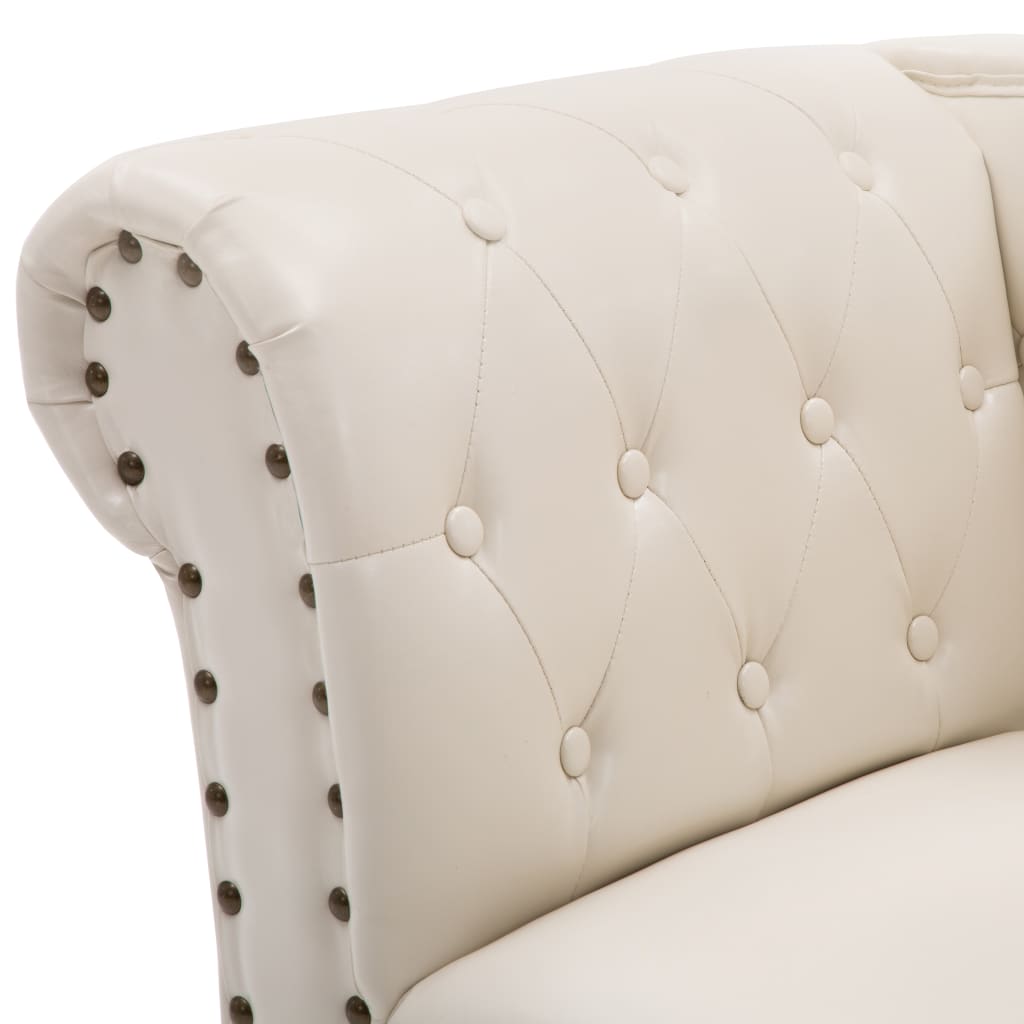 vidaXL Chaise longue couro artificial branco nata