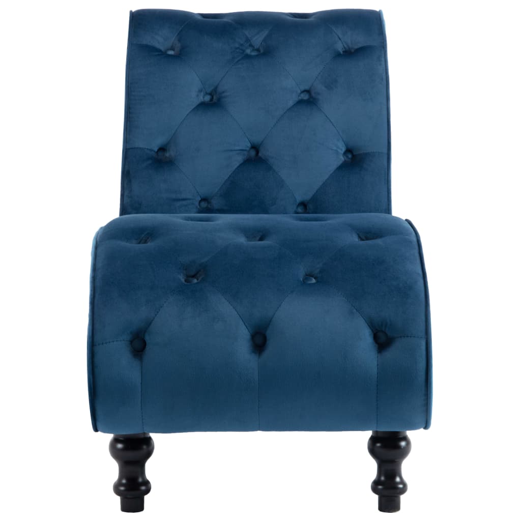 vidaXL Chaise longue em veludo azul