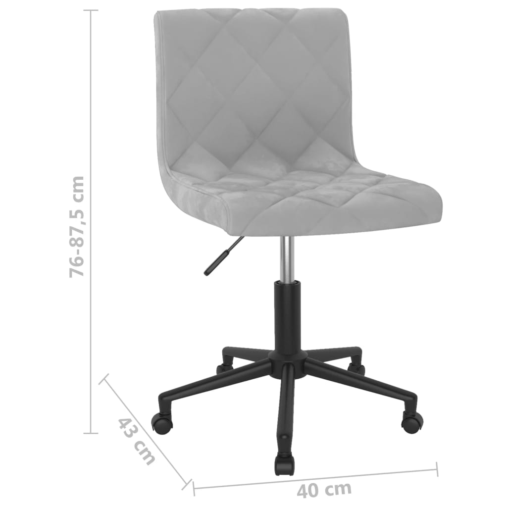 vidaXL Cadeiras de jantar giratórias 2 pcs veludo cinzento-claro