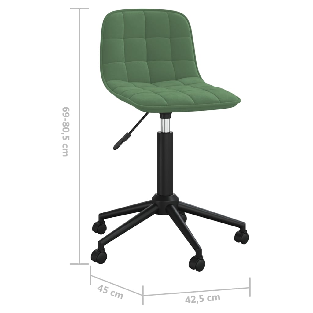 vidaXL Cadeiras de jantar giratorias 2 pcs veludo verde-escuro