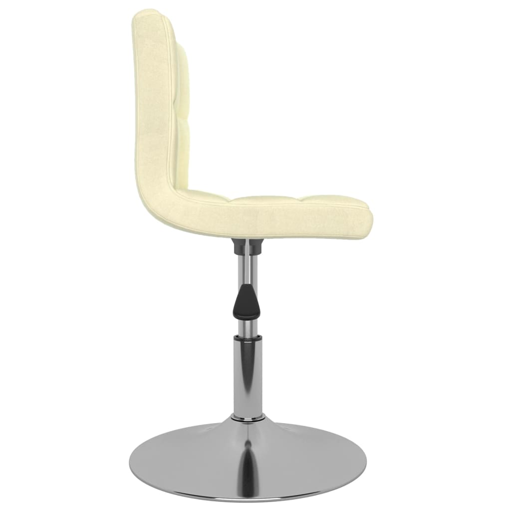 vidaXL Cadeiras de jantar giratórias 2 pcs tecido cor creme