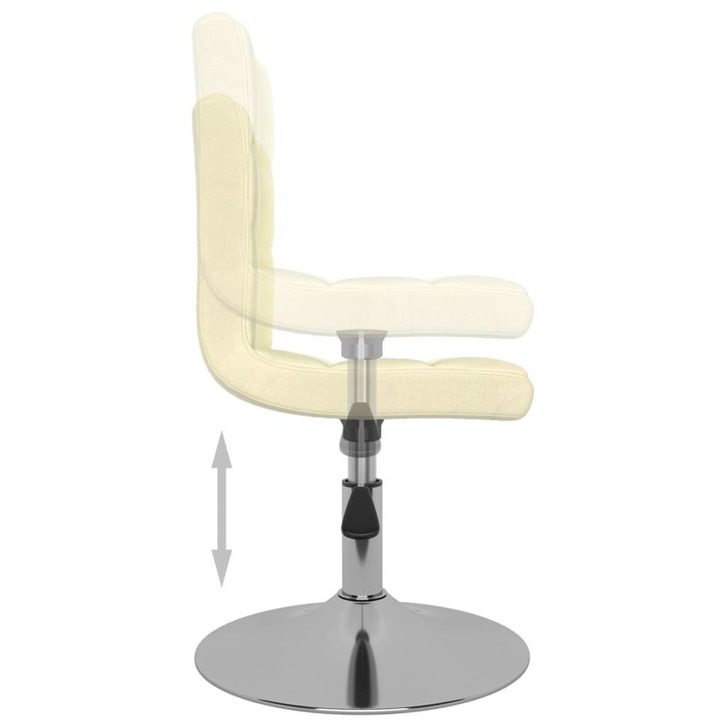 vidaXL Cadeiras de jantar giratórias 2 pcs tecido cor creme