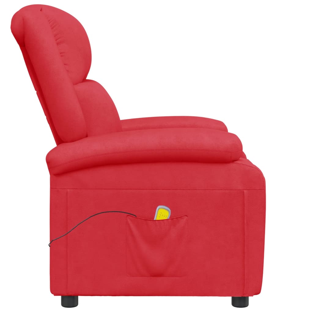 vidaXL Cadeira de massagens couro artificial vermelho