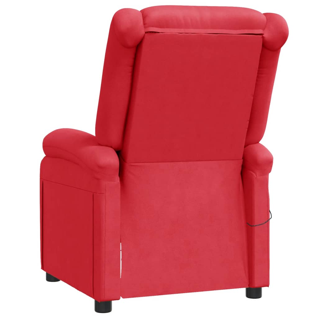 vidaXL Cadeira de massagens couro artificial vermelho