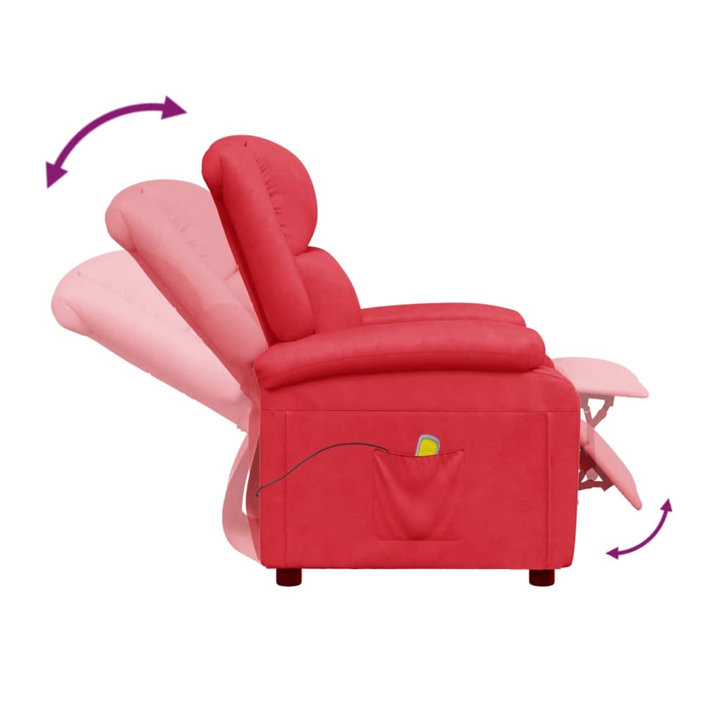 vidaXL Cadeira de massagens couro artificial vermelho