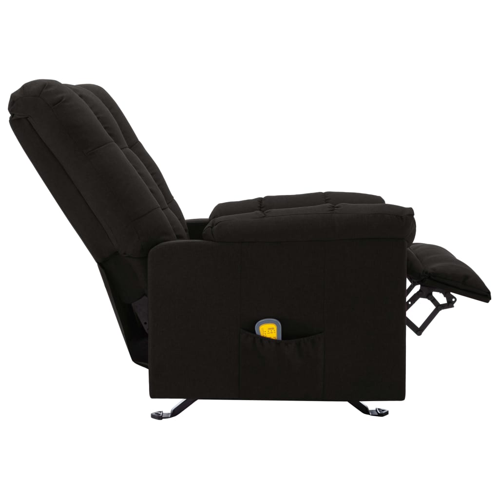 vidaXL Poltrona de massagens reclinável tecido preto