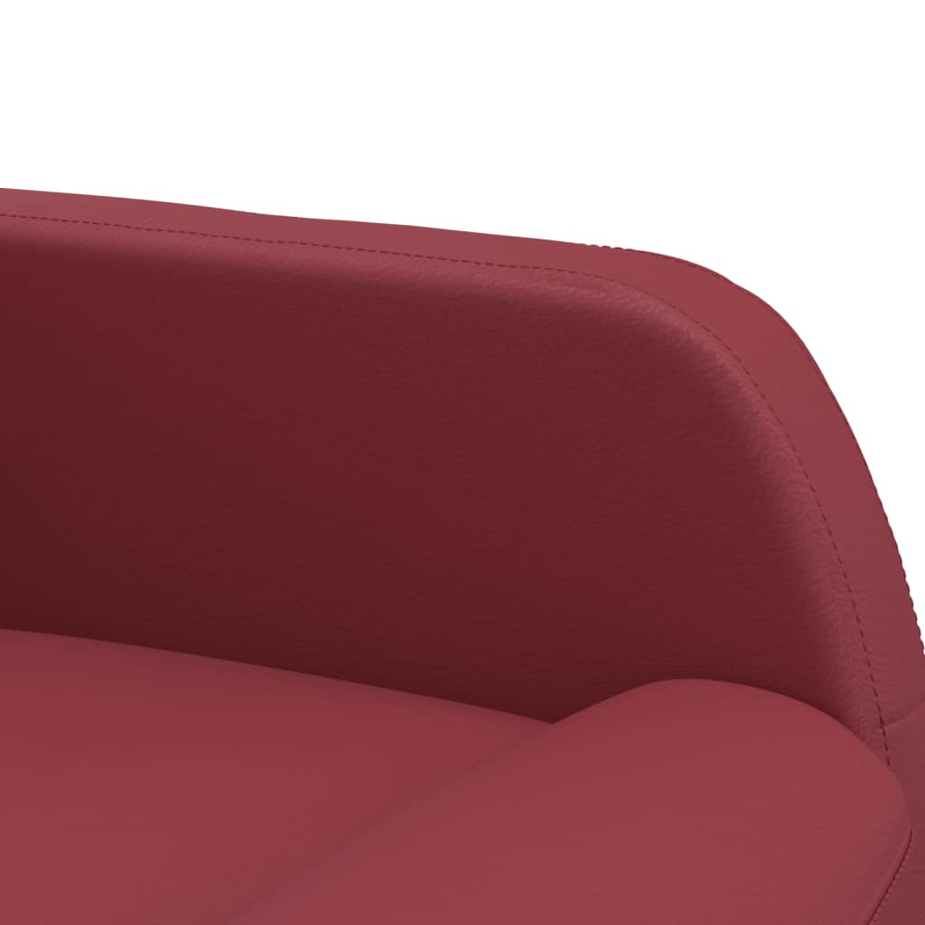 vidaXL Poltrona de massagens elétrica couro artificial vermelho tinto