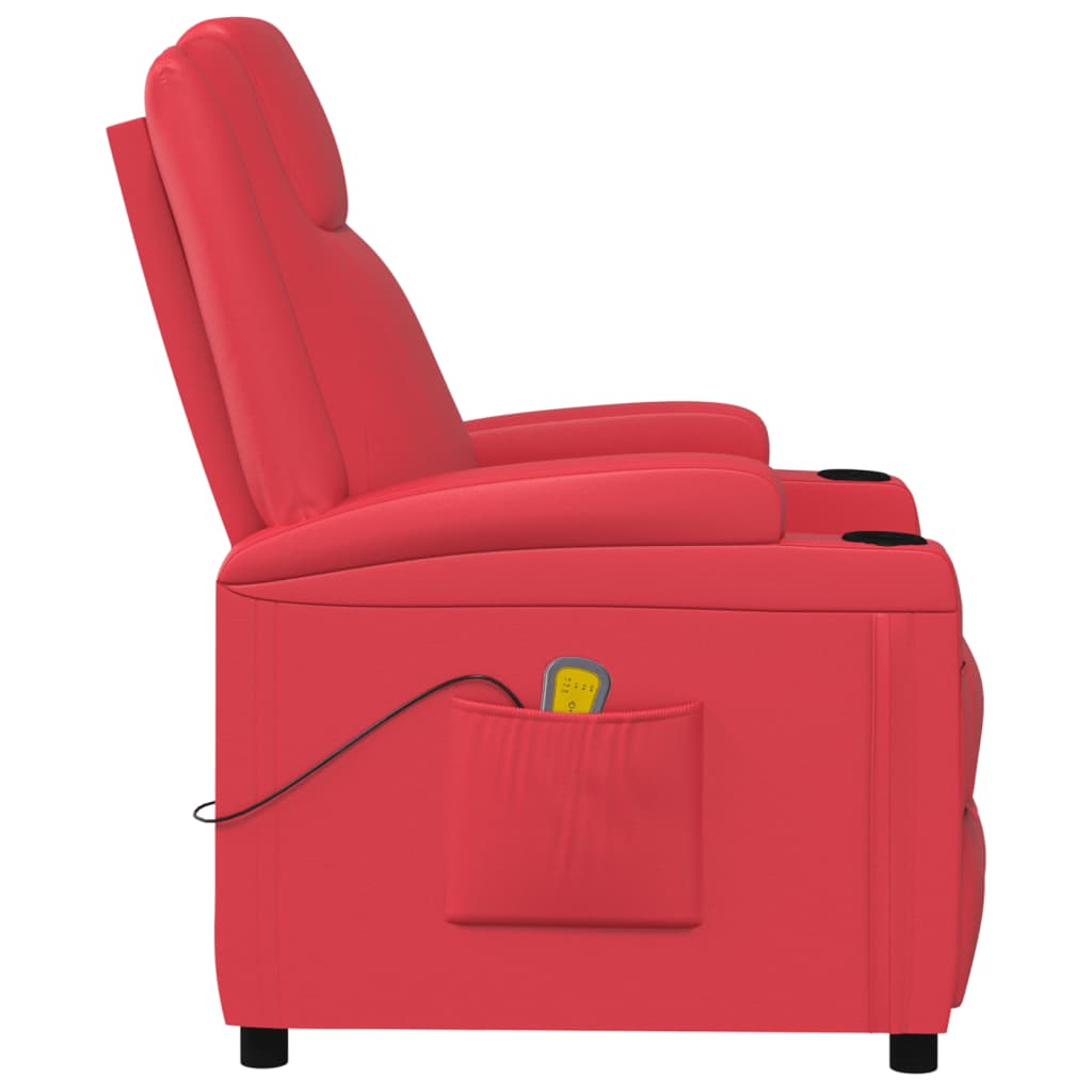 vidaXL Cadeira de massagens couro artificial vermelho