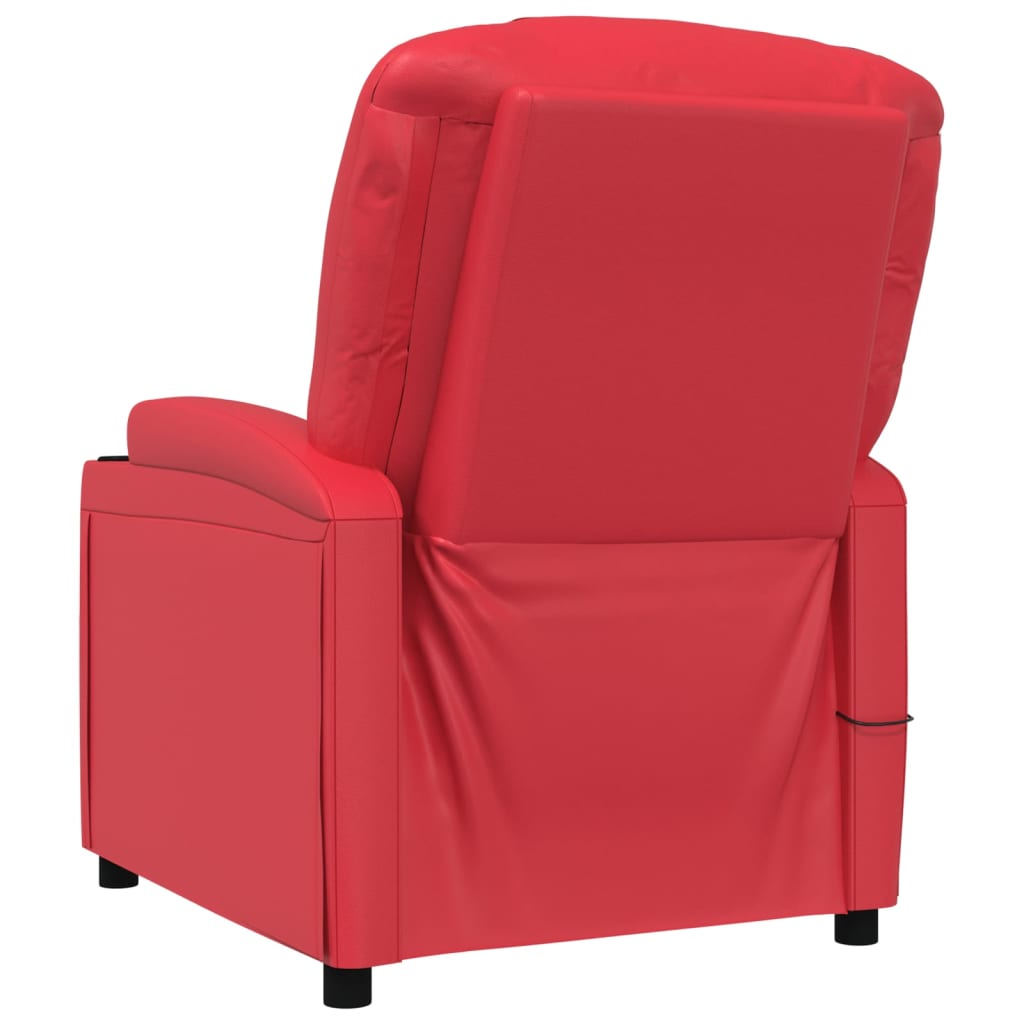 vidaXL Cadeira de massagens couro artificial vermelho