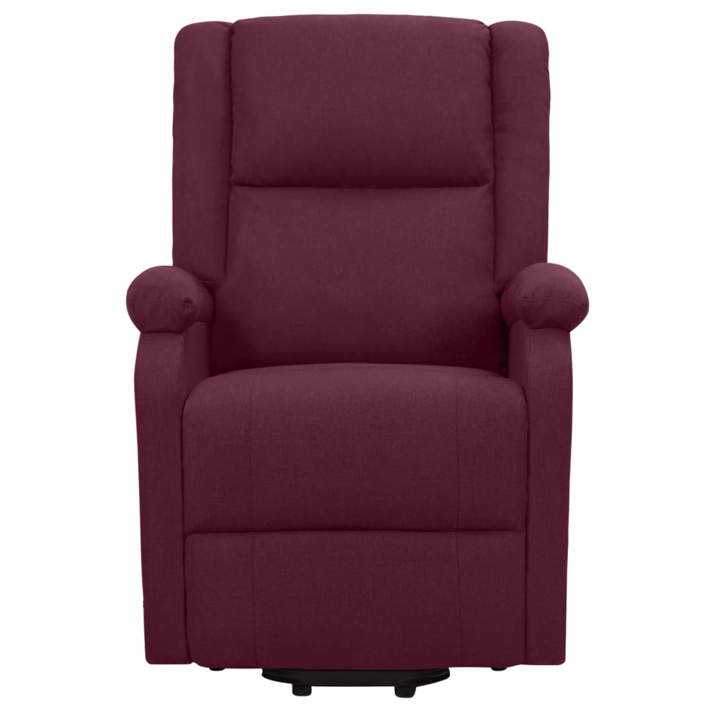 vidaXL Poltrona elevatória de massagens tecido roxo