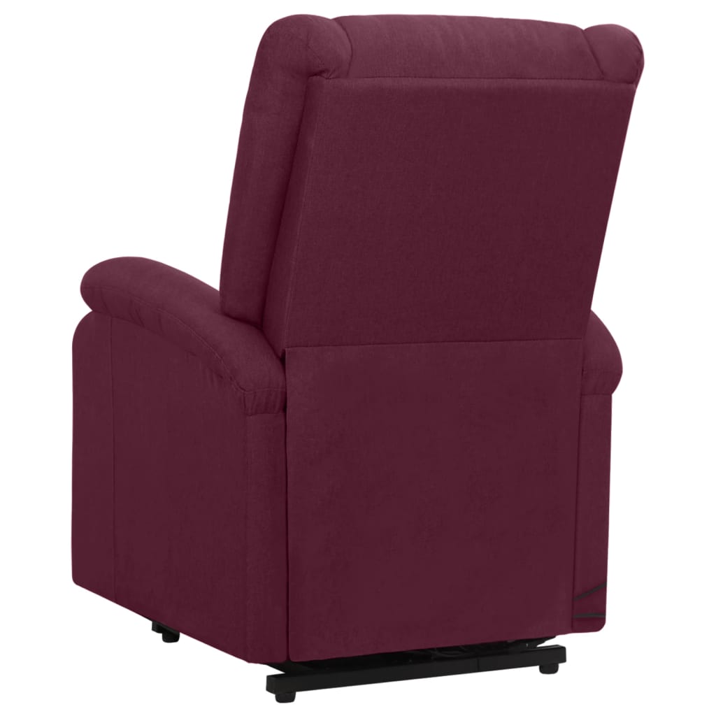 vidaXL Poltrona elevatória de massagens tecido roxo