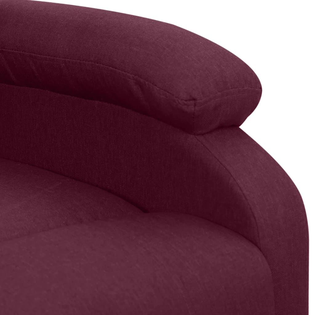 vidaXL Poltrona elevatória de massagens tecido roxo