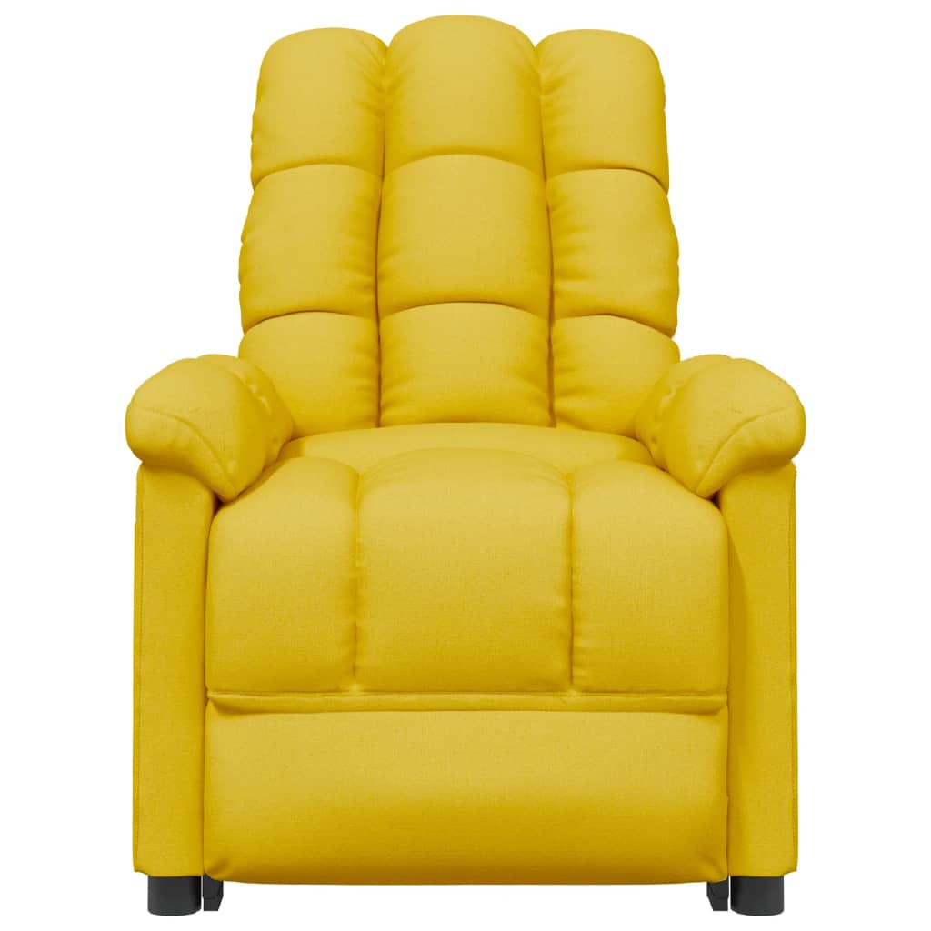 vidaXL Poltrona de massagens tecido amarelo