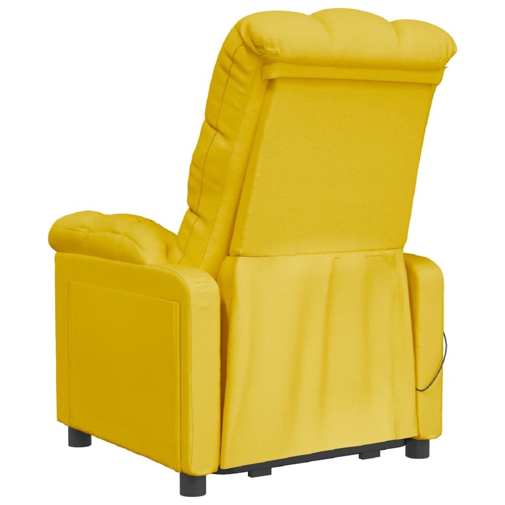 vidaXL Poltrona de massagens tecido amarelo