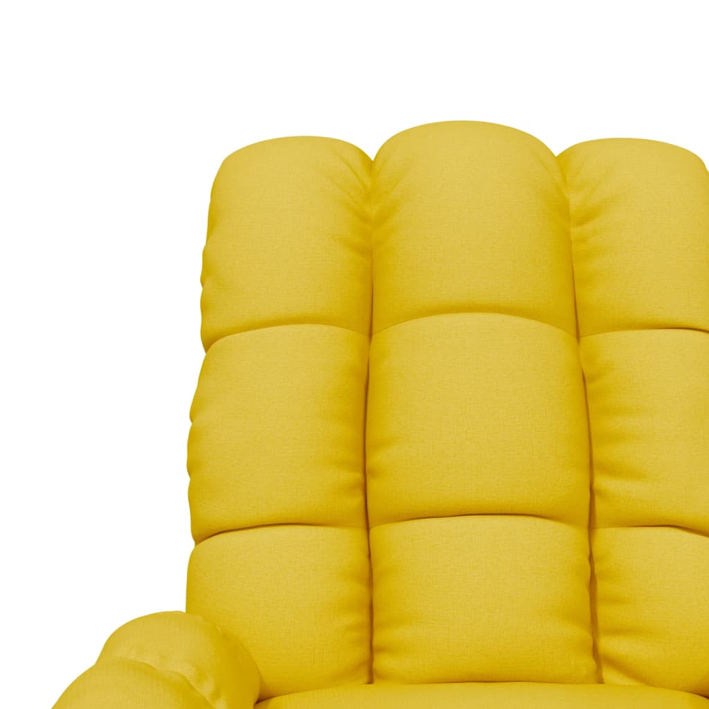 vidaXL Poltrona de massagens tecido amarelo