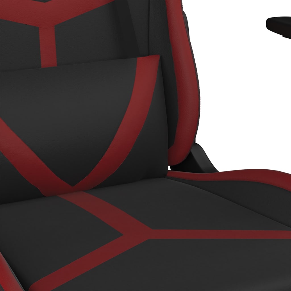 vidaXL Cadeira gaming couro artificial preto e vermelho tinto