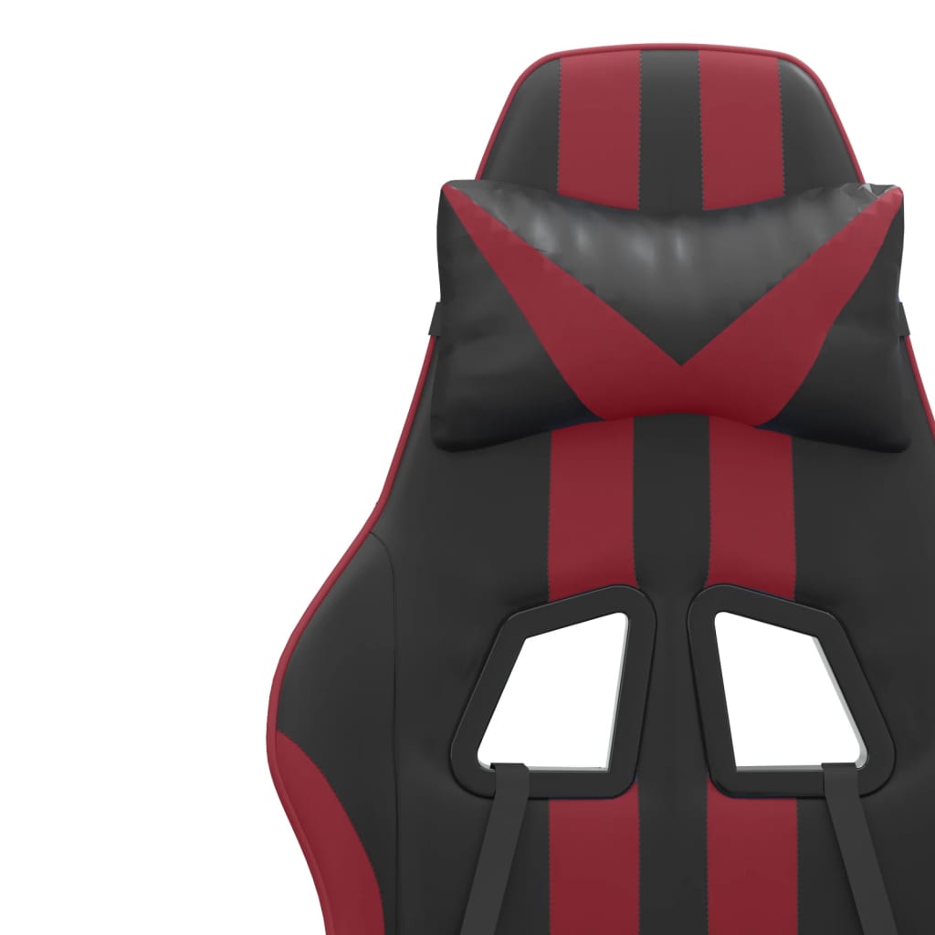 vidaXL Cadeira gaming couro artificial preto e vermelho tinto