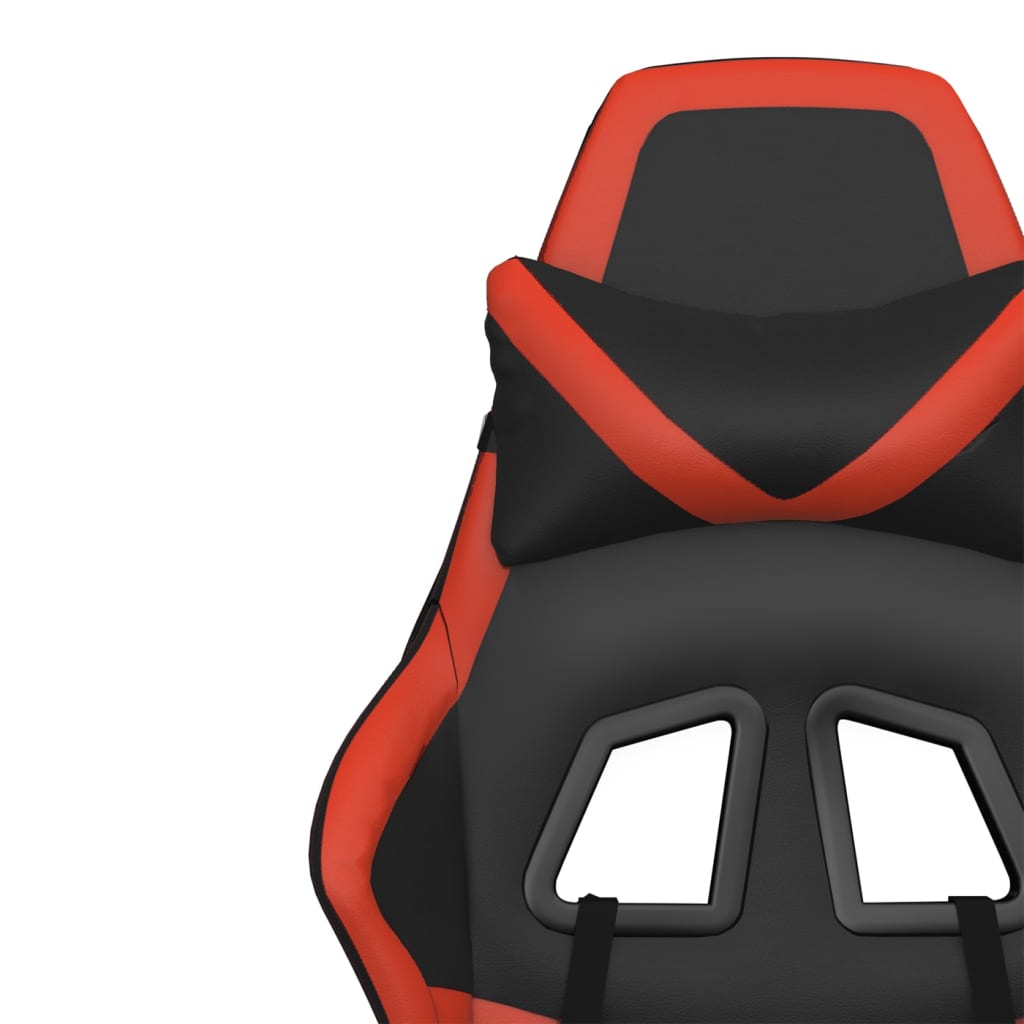 vidaXL Cadeira gaming couro artificial preto e vermelho