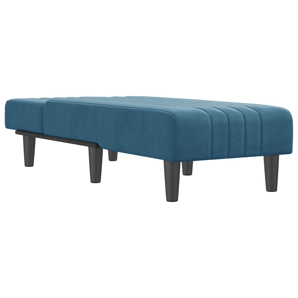 vidaXL Chaise longue veludo azul