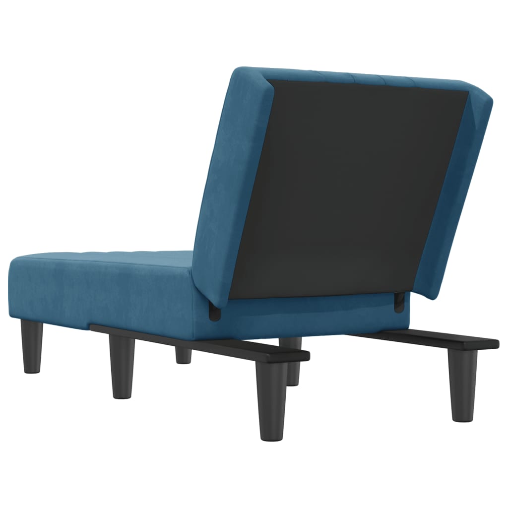 vidaXL Chaise longue veludo azul