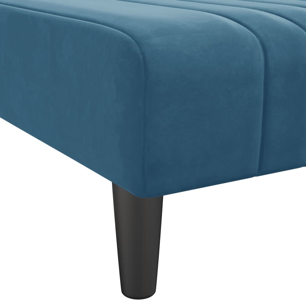 vidaXL Chaise longue veludo azul