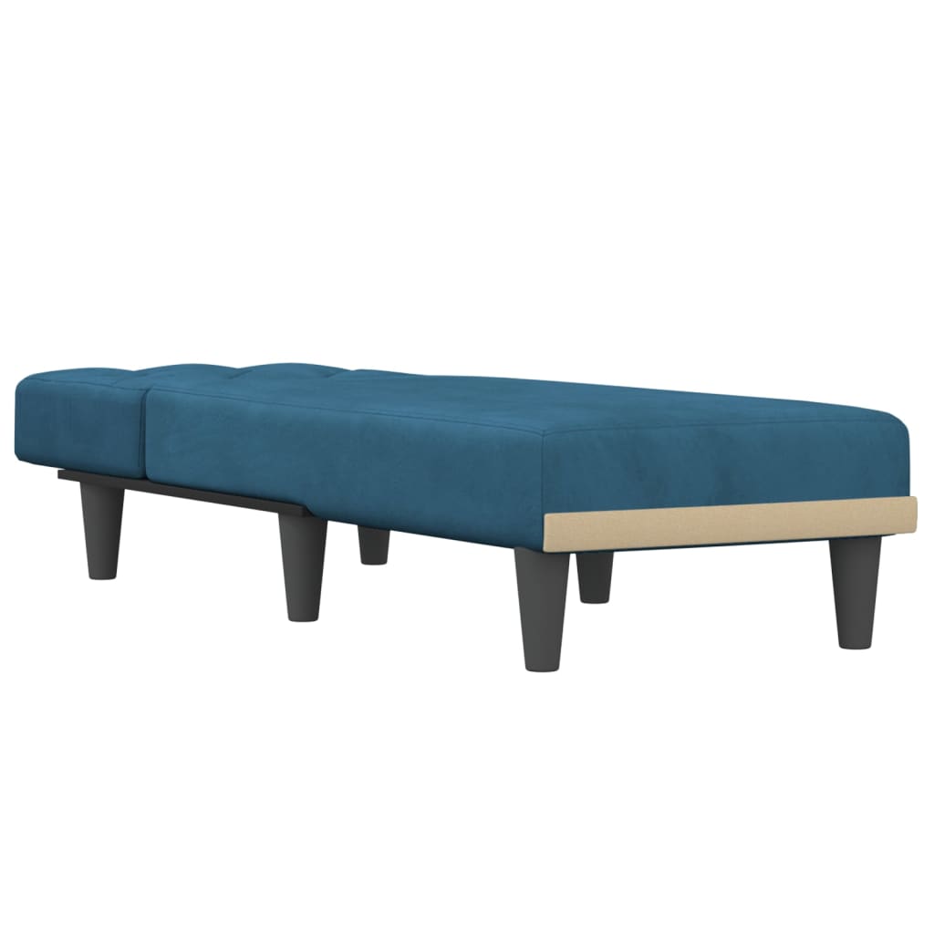 vidaXL Chaise longue veludo azul