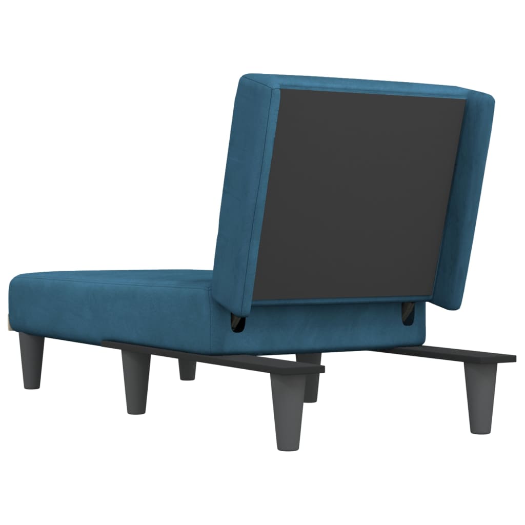 vidaXL Chaise longue veludo azul