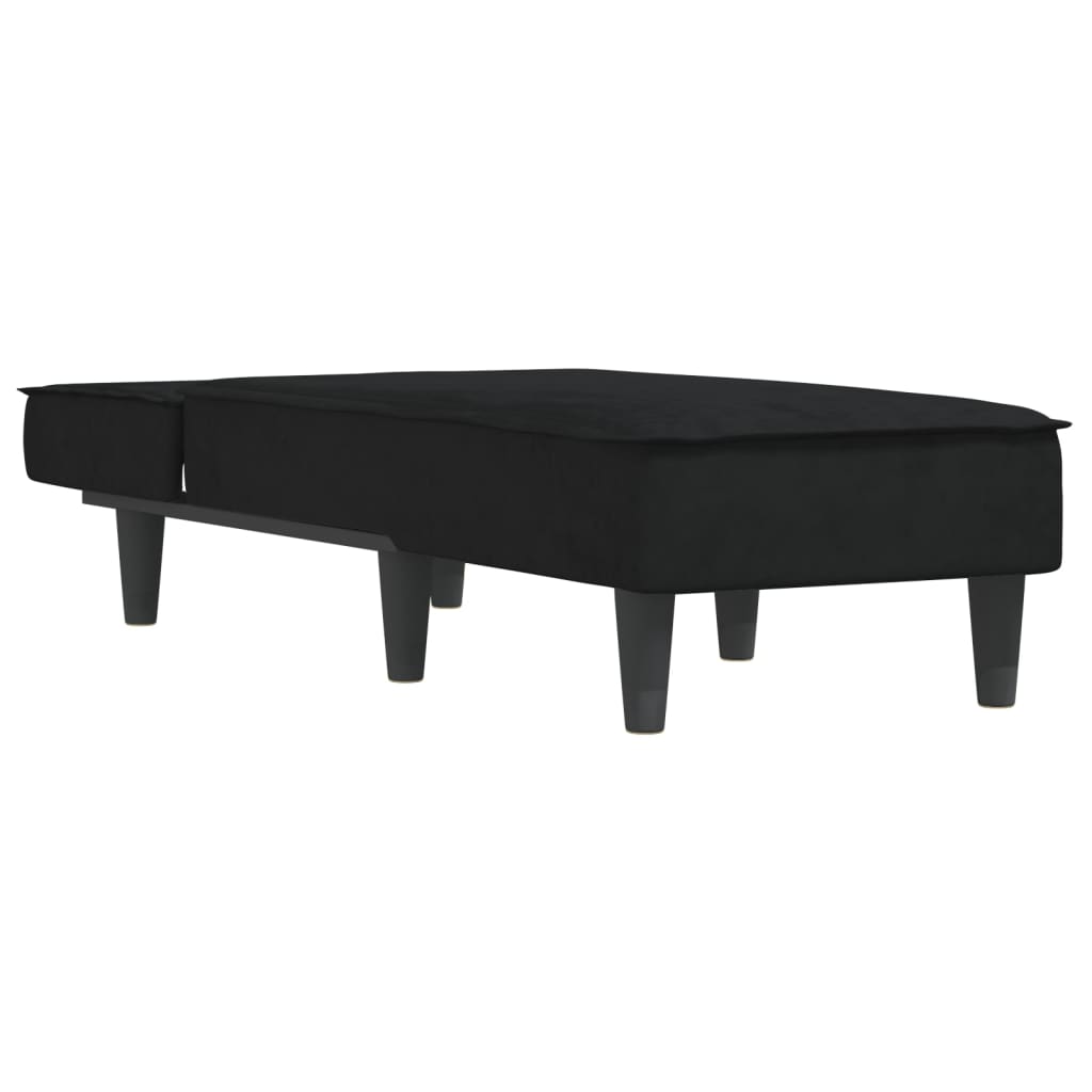 vidaXL Chaise longue veludo preto