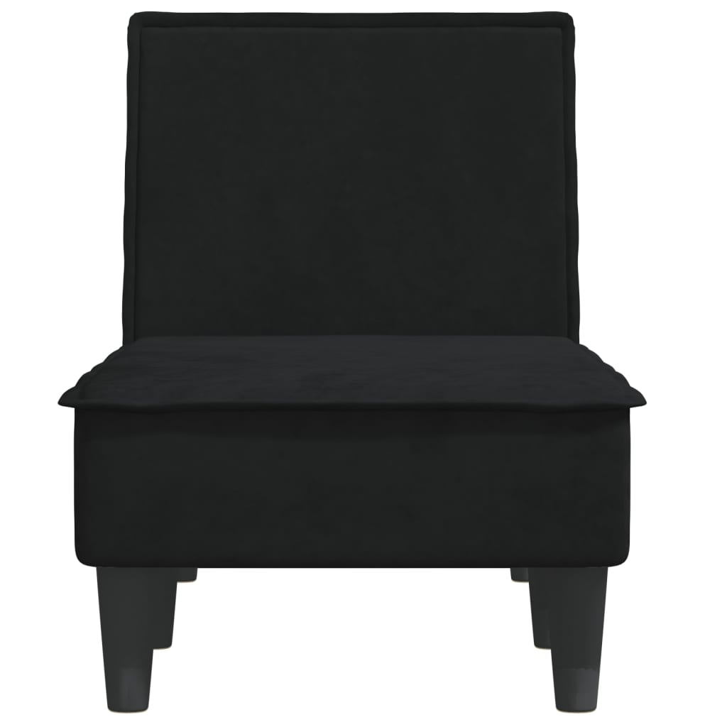 vidaXL Chaise longue veludo preto